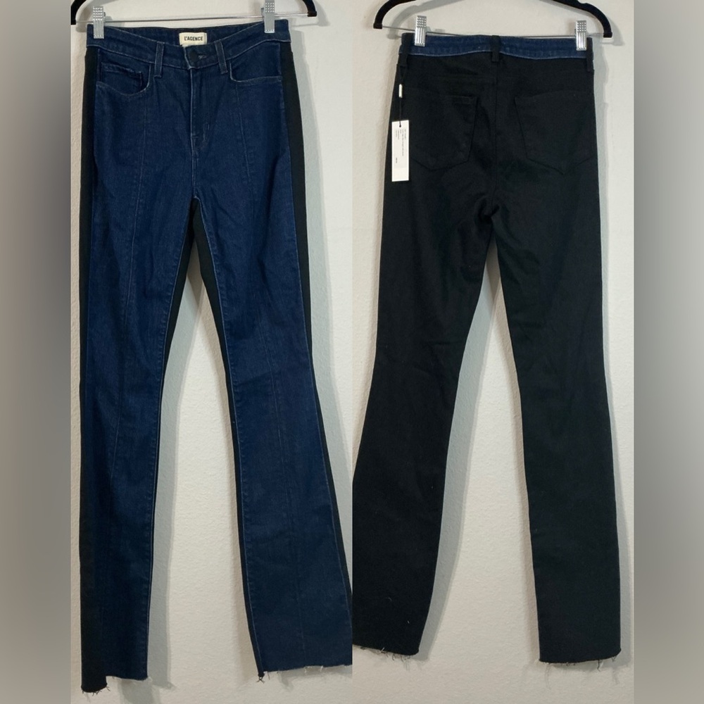 L 'Agence Ruth High RIse Straight jeans with seam Size 25 NWT